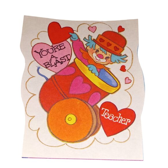 🎯 Vintage Valentines Card, Clown, Teacher - Picture 3 of 4